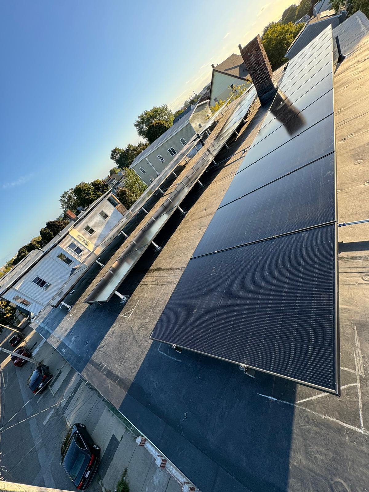 Solar panel installation - flat roof