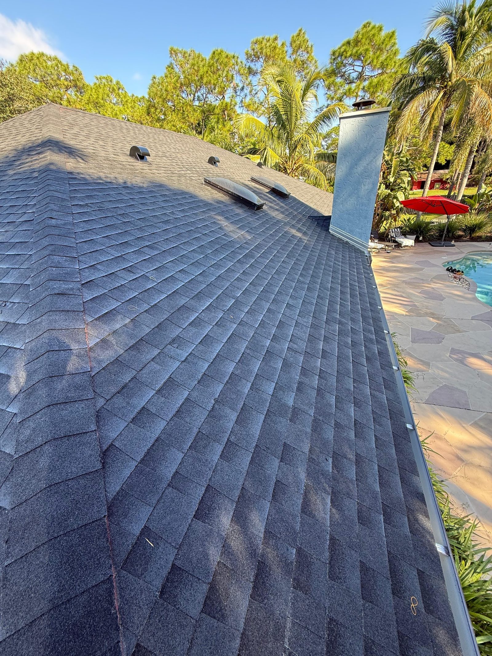 Close-up of shingle roof in Broward County